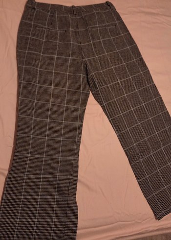 zara ekoseli mavi kumaş pantolon kısa paçalı - Görsel 2