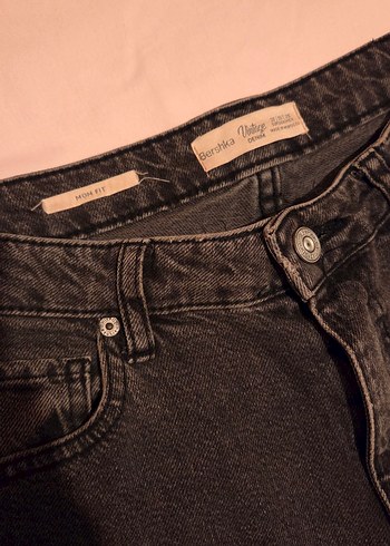 bershka siyah mom jean vintage model - Görsel 2