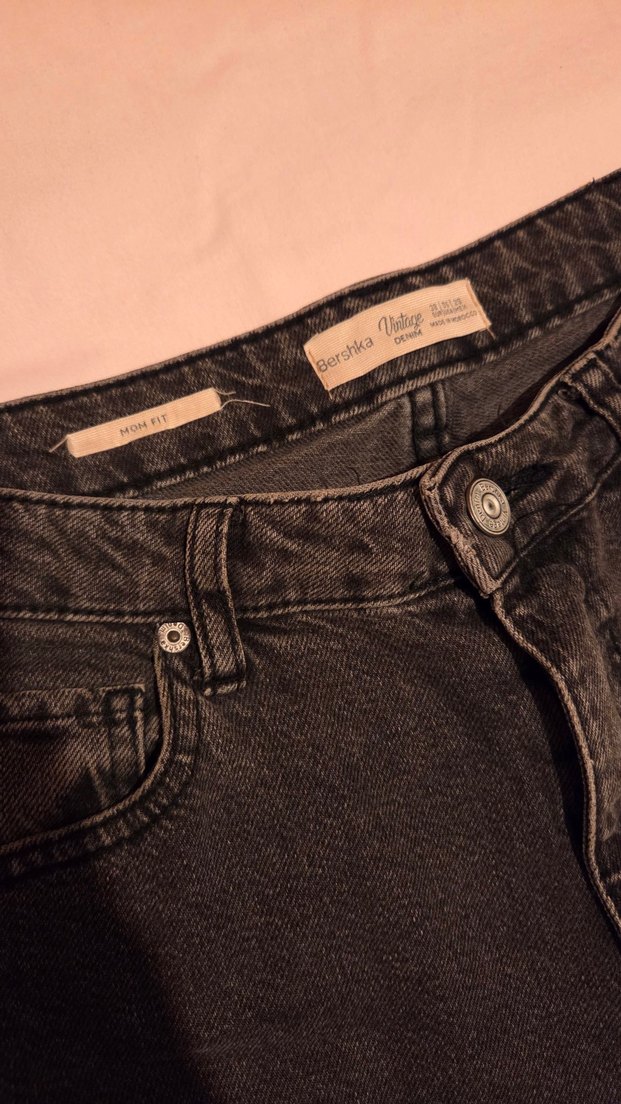 bershka siyah mom jean vintage model - Görsel 2