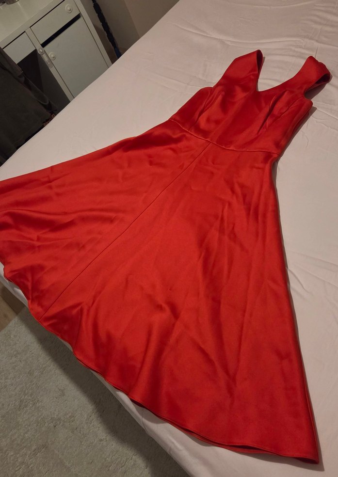 ipekyol kırmızı V Yaka Midi Elbise - Görsel 5