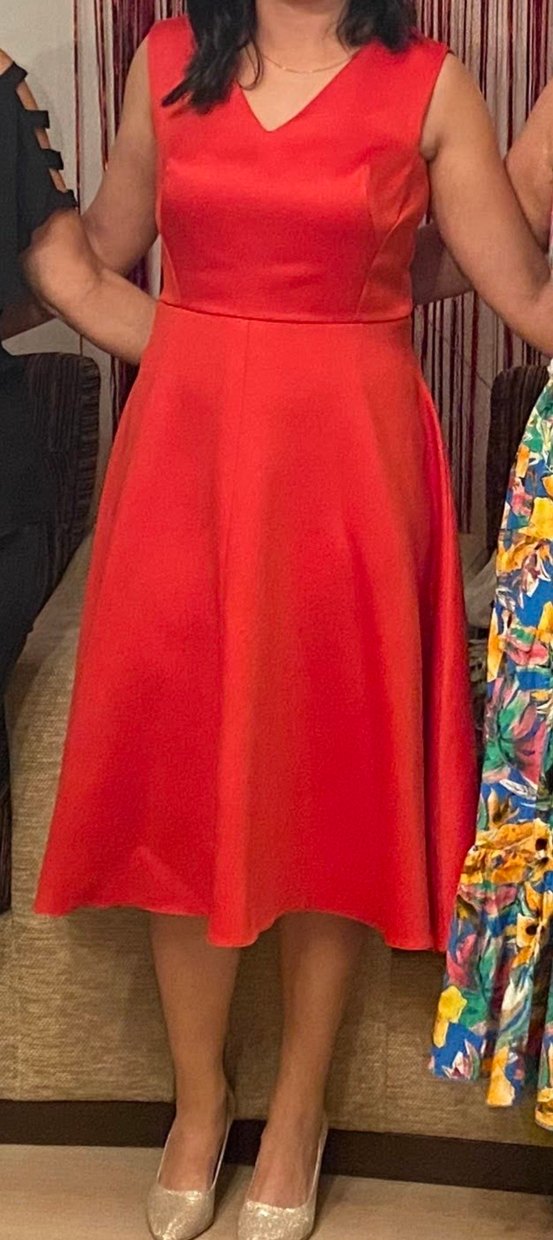 ipekyol kırmızı V Yaka Midi Elbise - Görsel 2