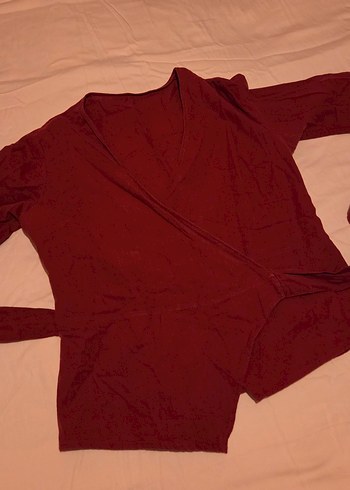tarçın rengi gömlek ve bordo kimono tarzı bluz - Görsel 6