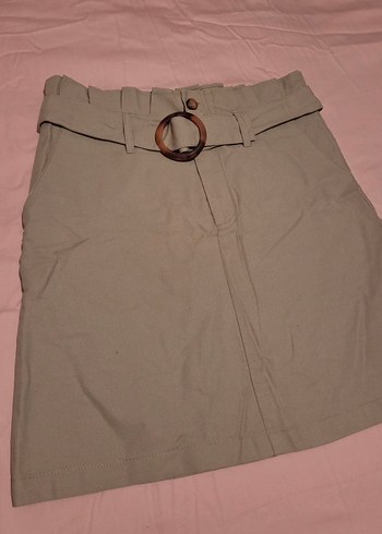 Mudo açık küf yeşili kemerli etek - Görsel 5