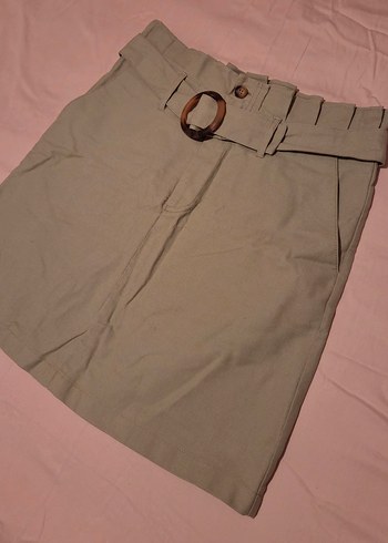 Mudo açık küf yeşili kemerli etek - Görsel 6