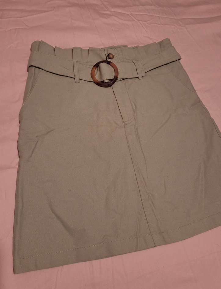 Mudo açık küf yeşili kemerli etek - Görsel 5