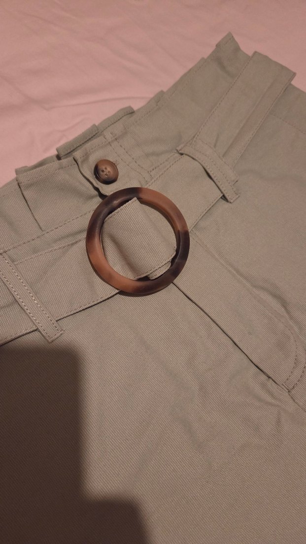 Mudo açık küf yeşili kemerli etek - Görsel 4