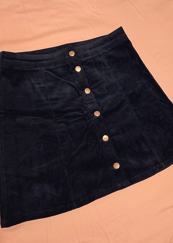 H&M lacivert fitilli  ve koton ekoseli kısa etekler - Görsel 3