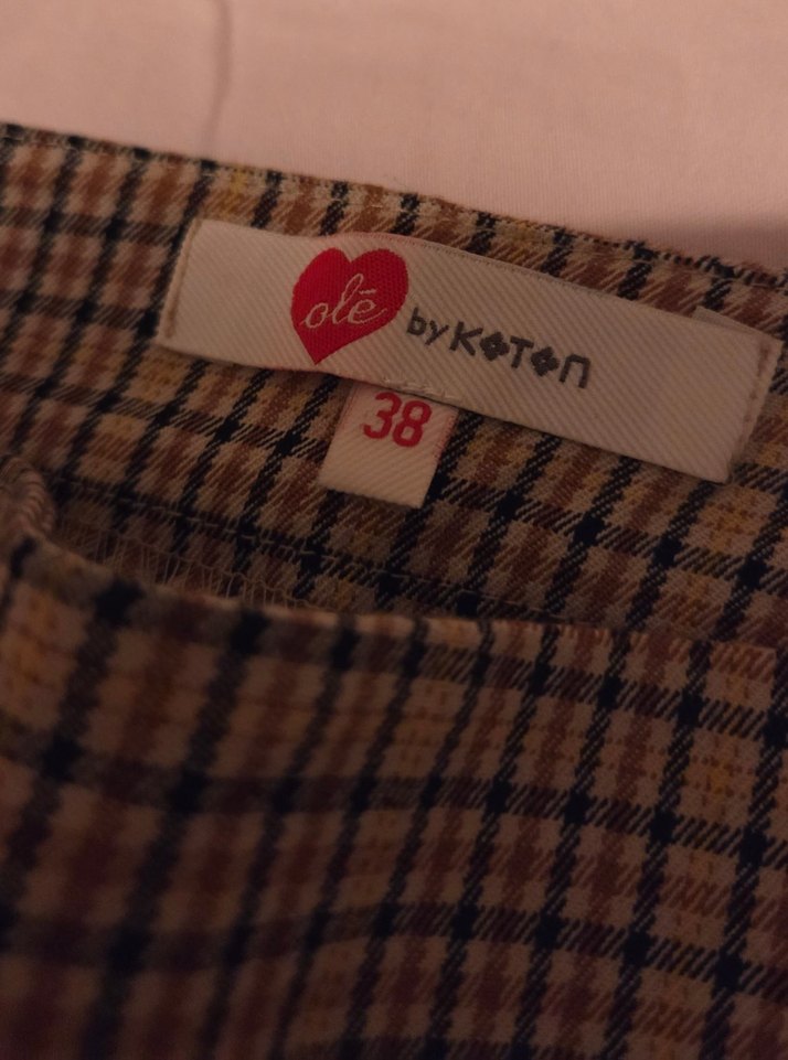 H&M lacivert fitilli  ve koton ekoseli kısa etekler - Görsel 5