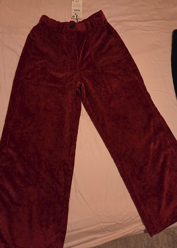 bershka tarçın rengi fitili kadife pantolon - Görsel 6