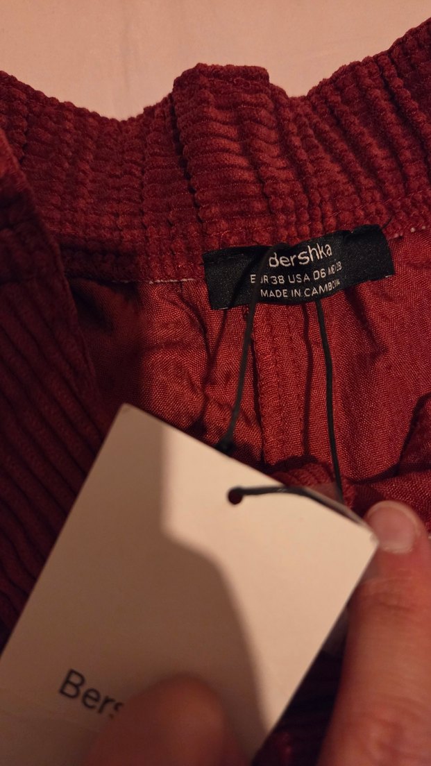 bershka tarçın rengi fitili kadife pantolon - Görsel 4