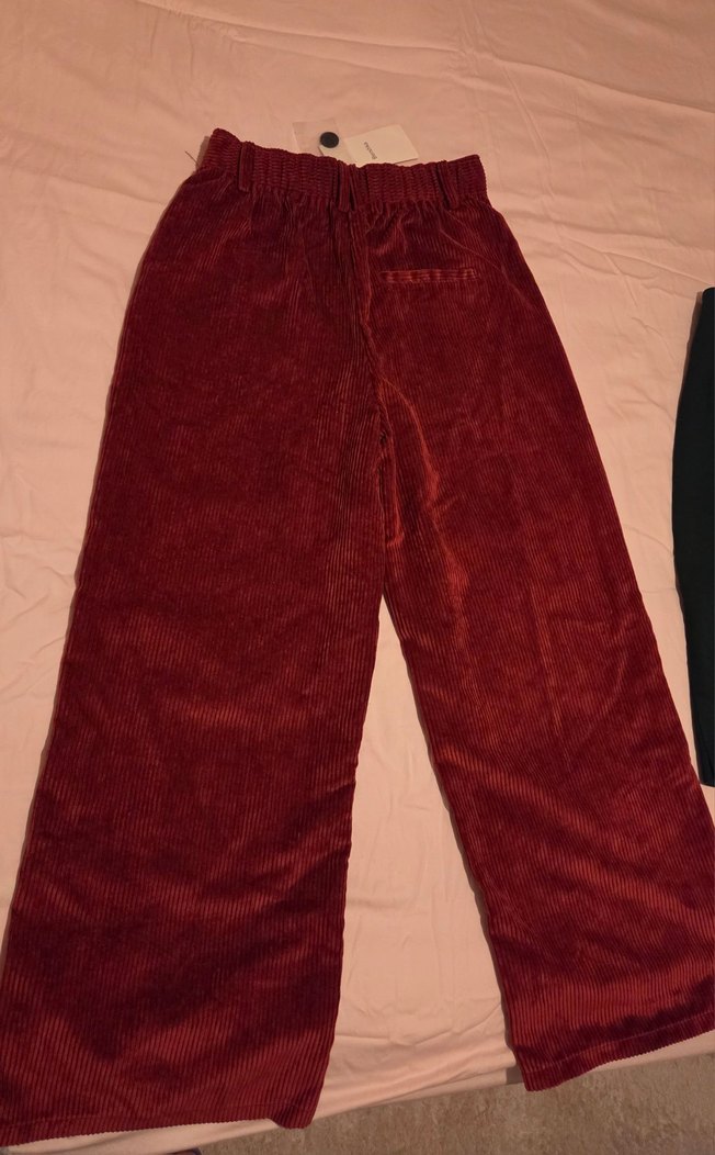 bershka tarçın rengi fitili kadife pantolon - Görsel 2