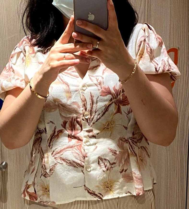 koton çiçek desenli vintage tarzda bluz - Görsel 2