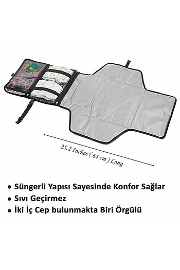 Bebek Alt Açma Örtüsü Fonksiyonel Bakım Çantası Alt Açma Minderi
