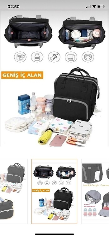 Diğer Anne Bebek Bakım Çantası Yataklı Su Geçirmez Puset Askılı