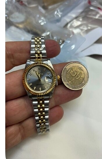 Beden gri Renk Sportive Çelik kadın saati 25mm küçük boy