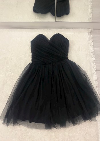 Straplez mini elbise