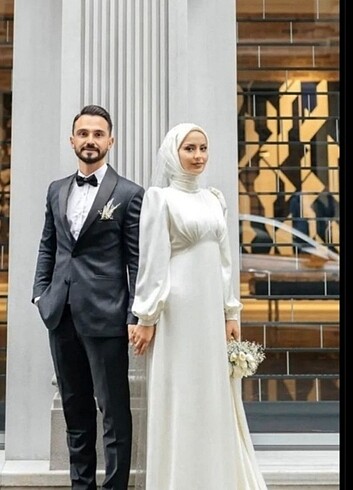 m Beden beyaz Renk Tesettür nikah elbisesi