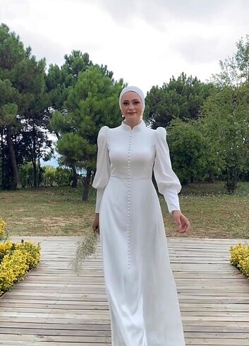 Saten beyaz abiye 