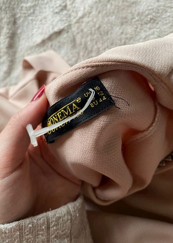 Zara Uzun Kollu Drapeli Bej Kadın Elbise