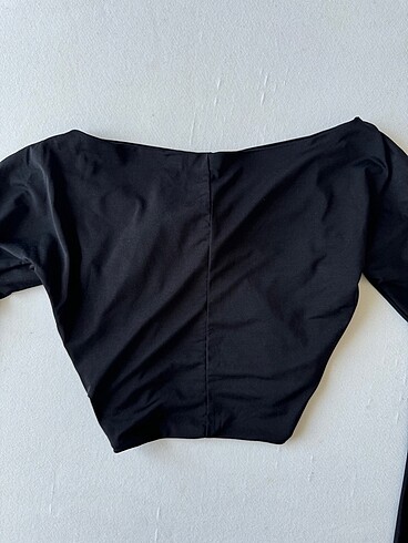 xs Beden siyah Renk Uzun Kollu Crop Top