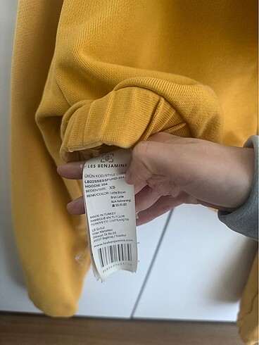 xs Beden sarı Renk Les benjamins hoodie