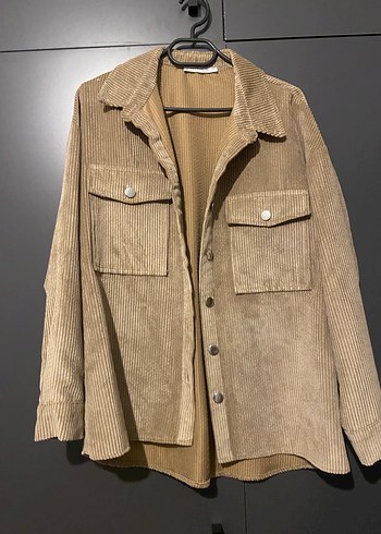 Bej Kadın Süet Düğmeli Gömlek - Görsel 3