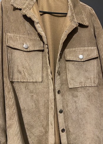 Bej Kadın Süet Düğmeli Gömlek - Görsel 4