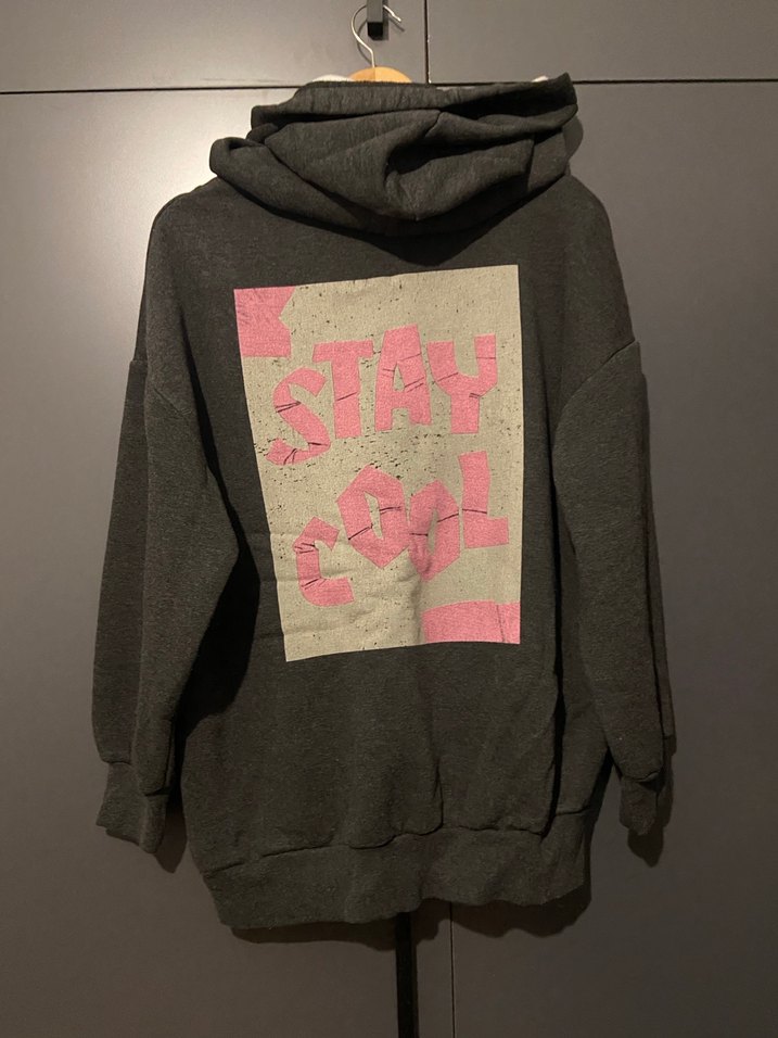 Gri Kapüşonlu Kadın Sweatshirt - Görsel 5