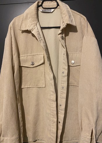 Bej Düğmeli Midi Keten Kadın Gömlek - Görsel 2