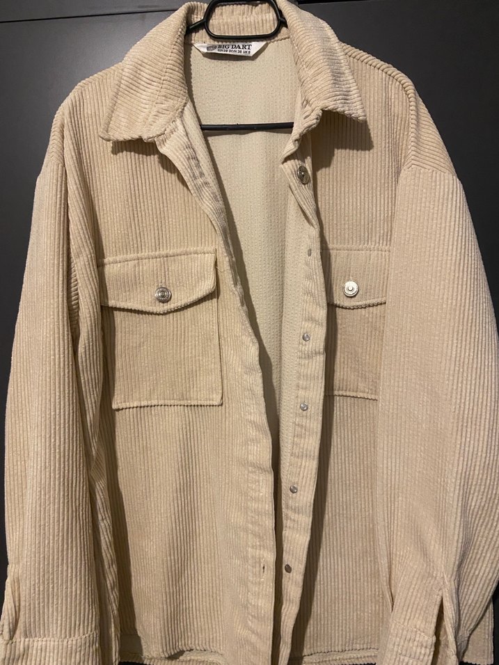 Bej Düğmeli Midi Keten Kadın Gömlek - Görsel 2