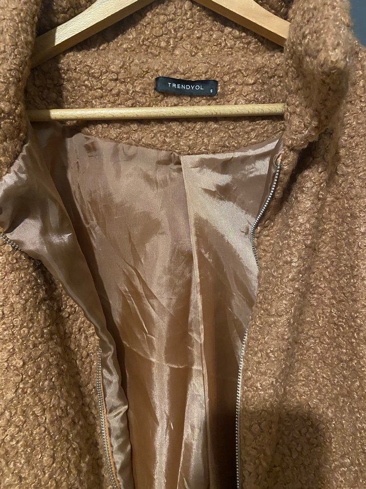 Kahverengi Suni Kürklü Midi Kadın Ceket - Görsel 5