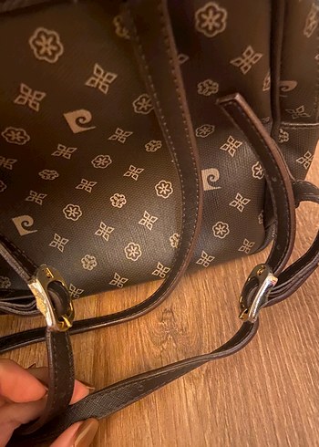 Kahverengi Baskılı Deri Kadın Sırt Çantası - Görsel 4