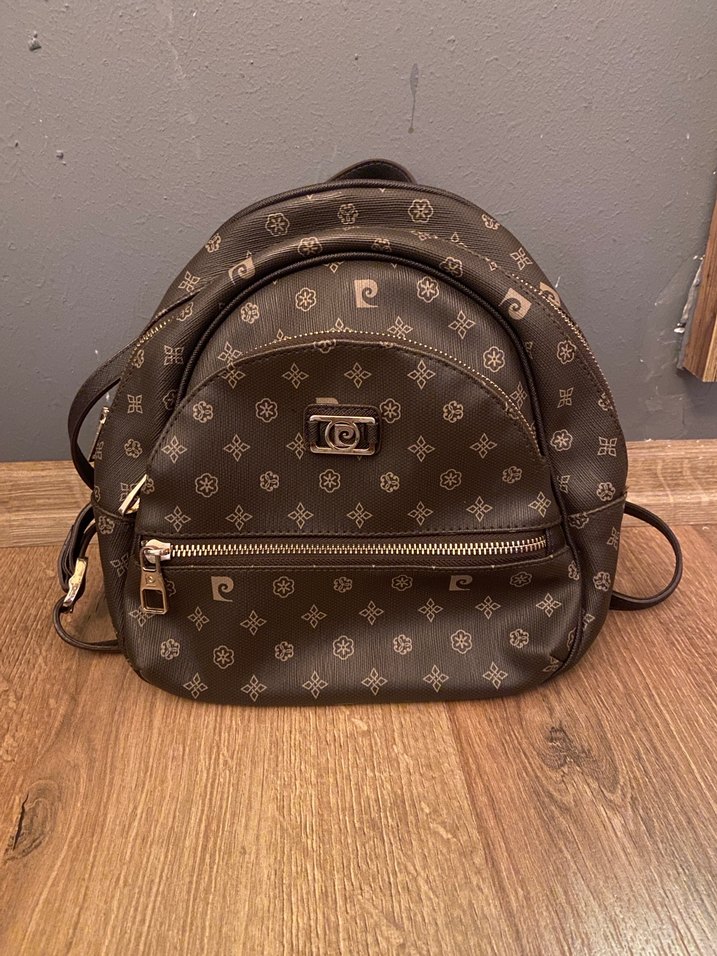 Kahverengi Baskılı Deri Kadın Sırt Çantası - Görsel 3