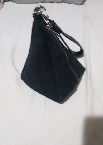 Siyah Süet Fermuarlı Kadın Çanta - Görsel 4