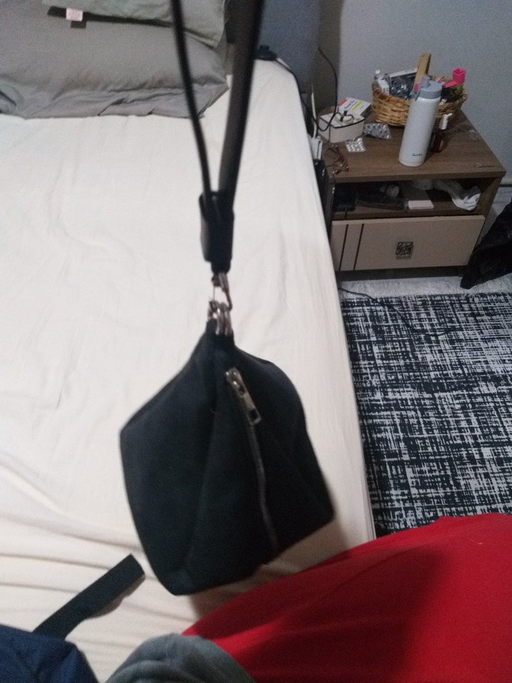 Siyah Süet Fermuarlı Kadın Çanta - Görsel 2