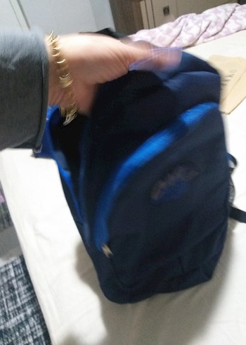 Erkek Mavi Baskılı Fermuarlı Sırt Çantası - Görsel 7