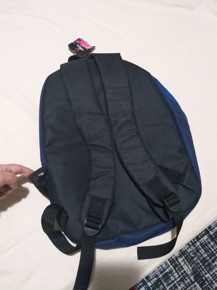 Erkek Mavi Baskılı Fermuarlı Sırt Çantası - Görsel 4