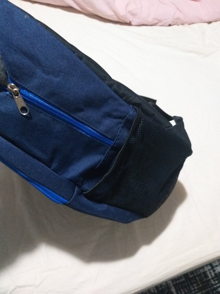 Erkek Mavi Baskılı Fermuarlı Sırt Çantası - Görsel 3