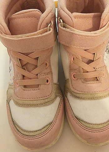 Kız Çocukları İçin Pembe Cırt Cırtlı Spor Ayakkabı - Görsel 12