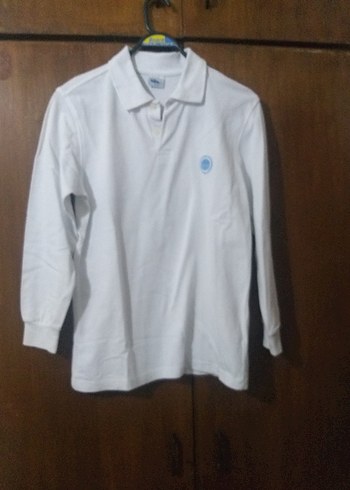 Beyaz Erkek Coçuk okul Polo Yaka Tişört - Görsel 2