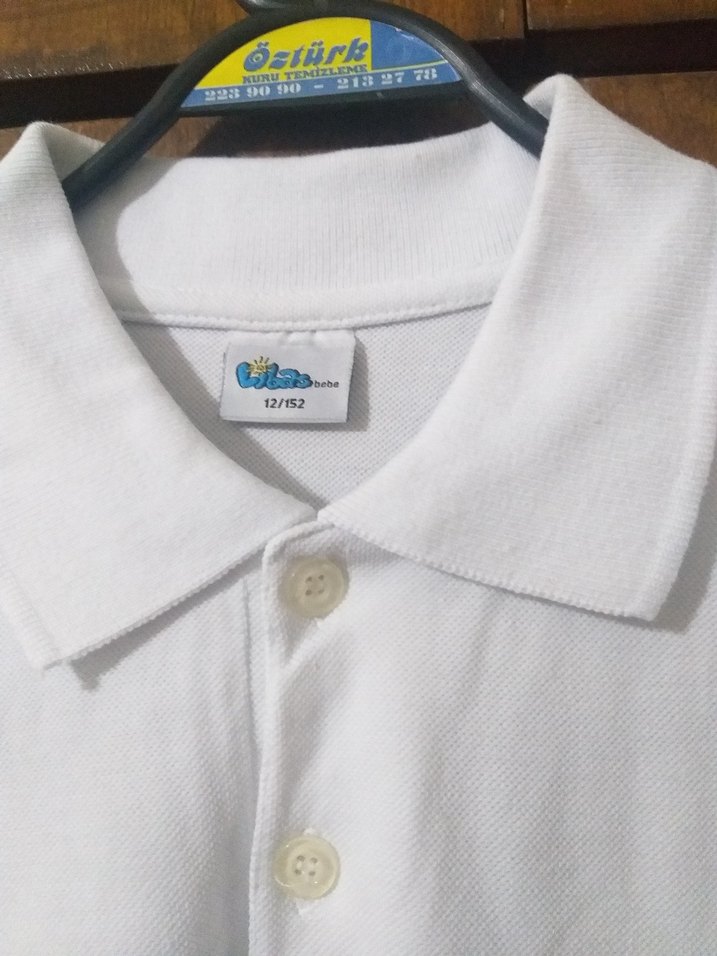 Beyaz Erkek Coçuk okul Polo Yaka Tişört - Görsel 5