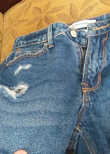 Kadın Mavi Bağcıklı Yırtık Kot Şort - Görsel 12