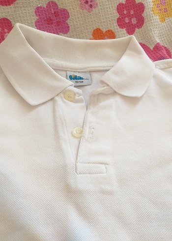 Düğmeli Beyaz Erkek Çocuk Polo Tişört - Görsel 5