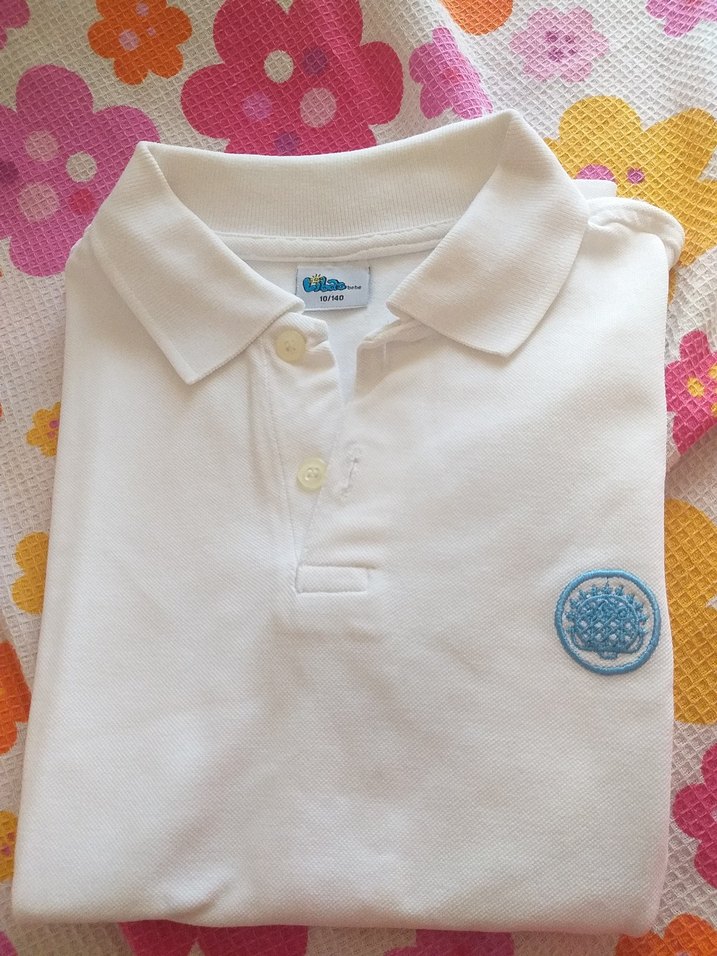Düğmeli Beyaz Erkek Çocuk Polo Tişört - Görsel 2