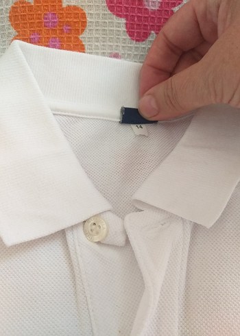 Erkek Beyaz Kısa Kollu Polo Tişört11 yaş - Görsel 7