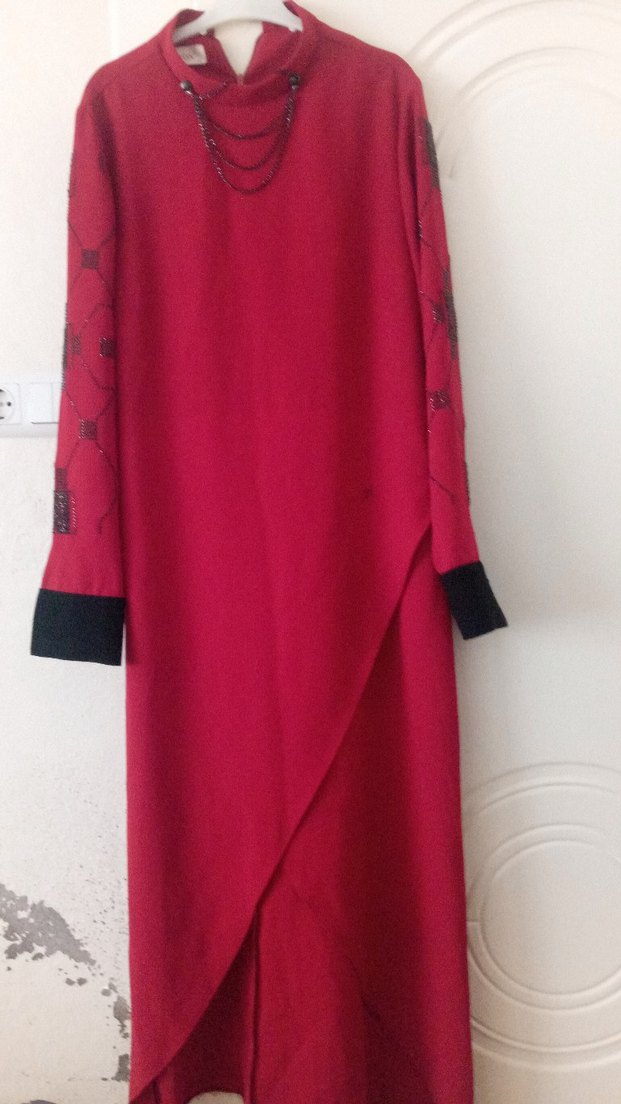 Kahverengi Leopar Desenli Uzun Kollu Uzun Elbise - Görsel 3