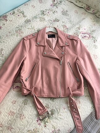 Bershka pembe deri ceket