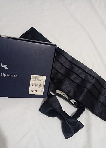 Damatlık aksesuarları papyon ve kuşak Mendil - Görsel 3