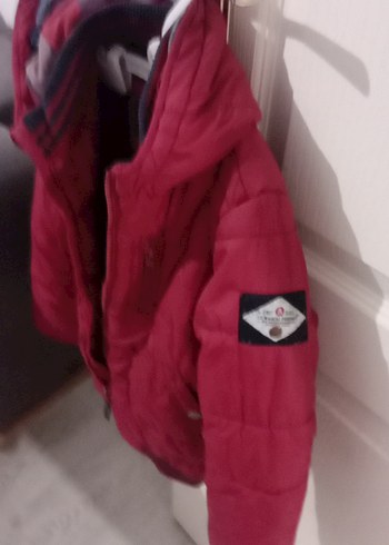 5 Yaş Beden bordo Renk Bordo Erkek Çocuk Düğmeli Street Wear Mont