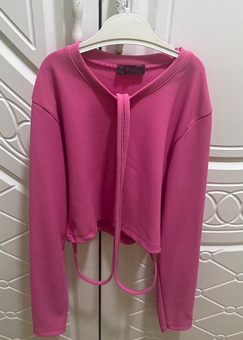 Pembe belden bağlamalı bluz
